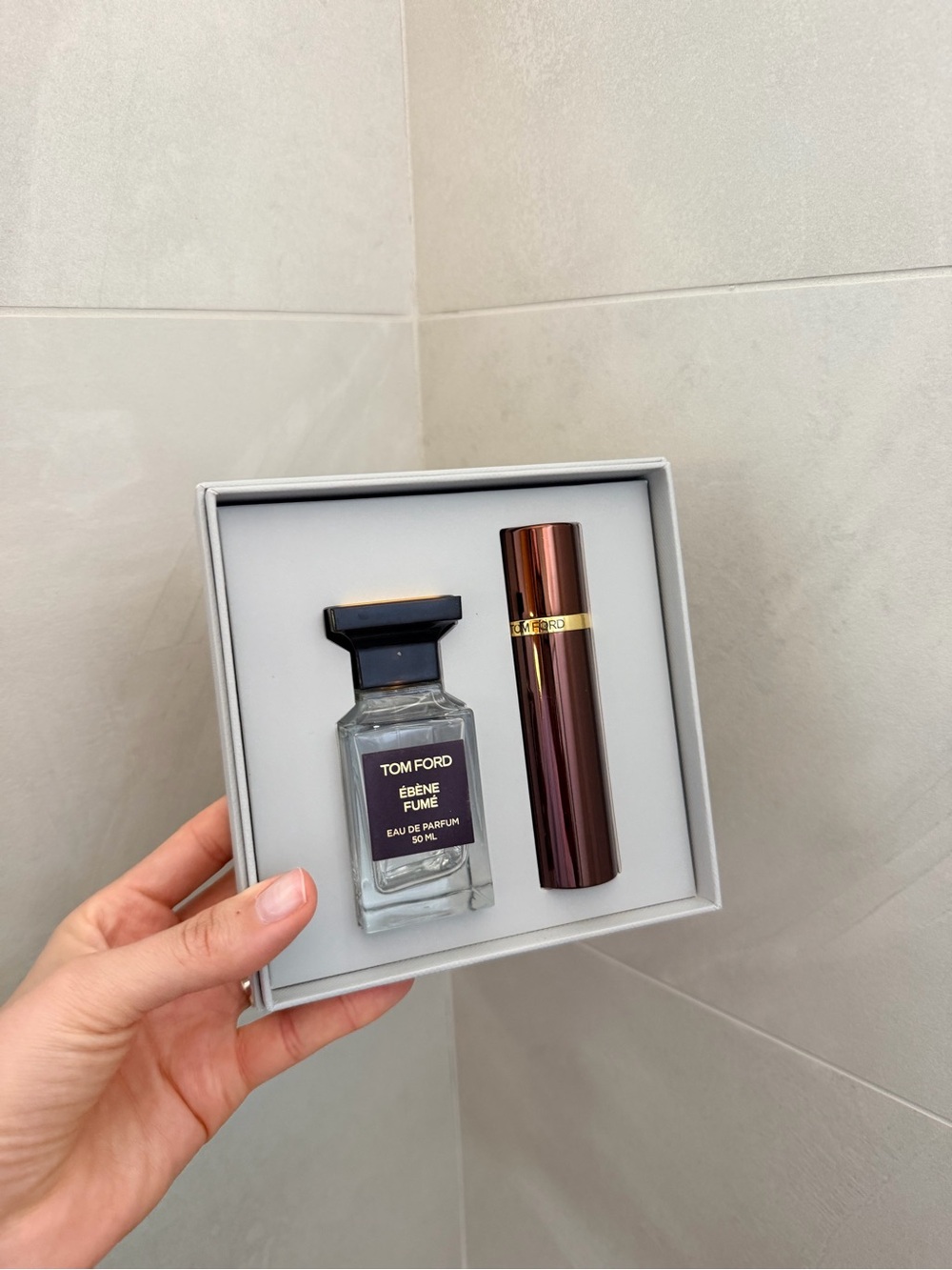 Authentic Tom Ford Ébène Fumé fragrance gift set — EMPTY BOTTLES